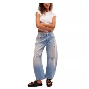 Brand New Free People Luck You Mid-Rise Barrel Jean Size 30